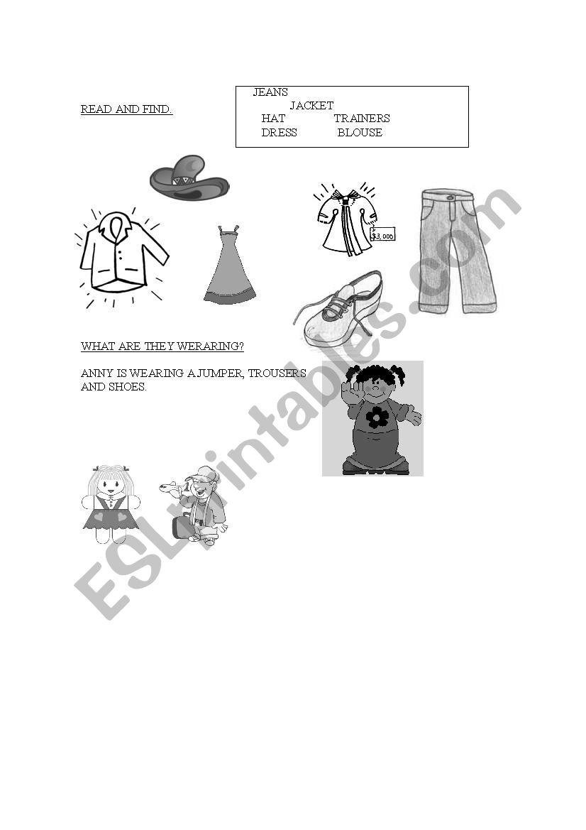 clothes worksheet