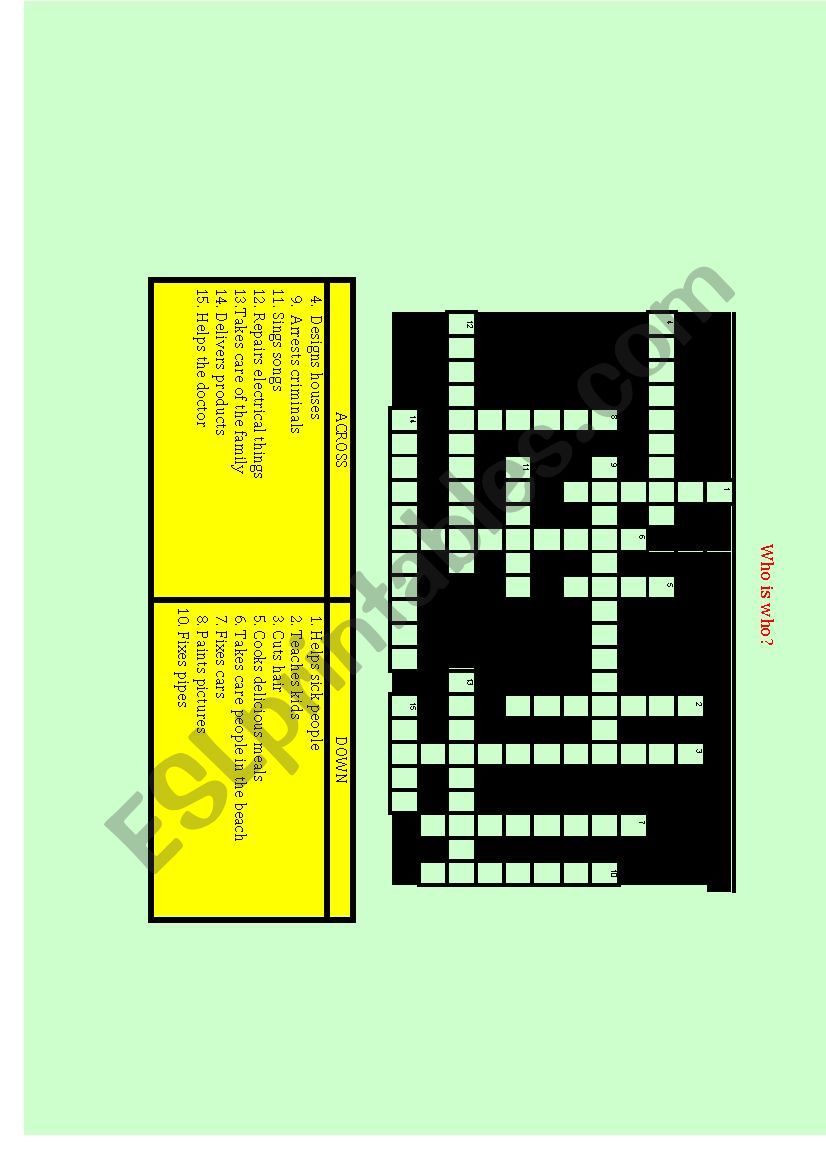 Who is who ? worksheet