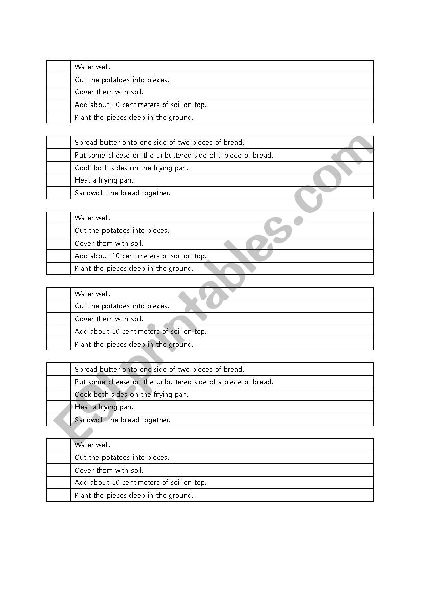 imperative ordering esl worksheet by sooa1217