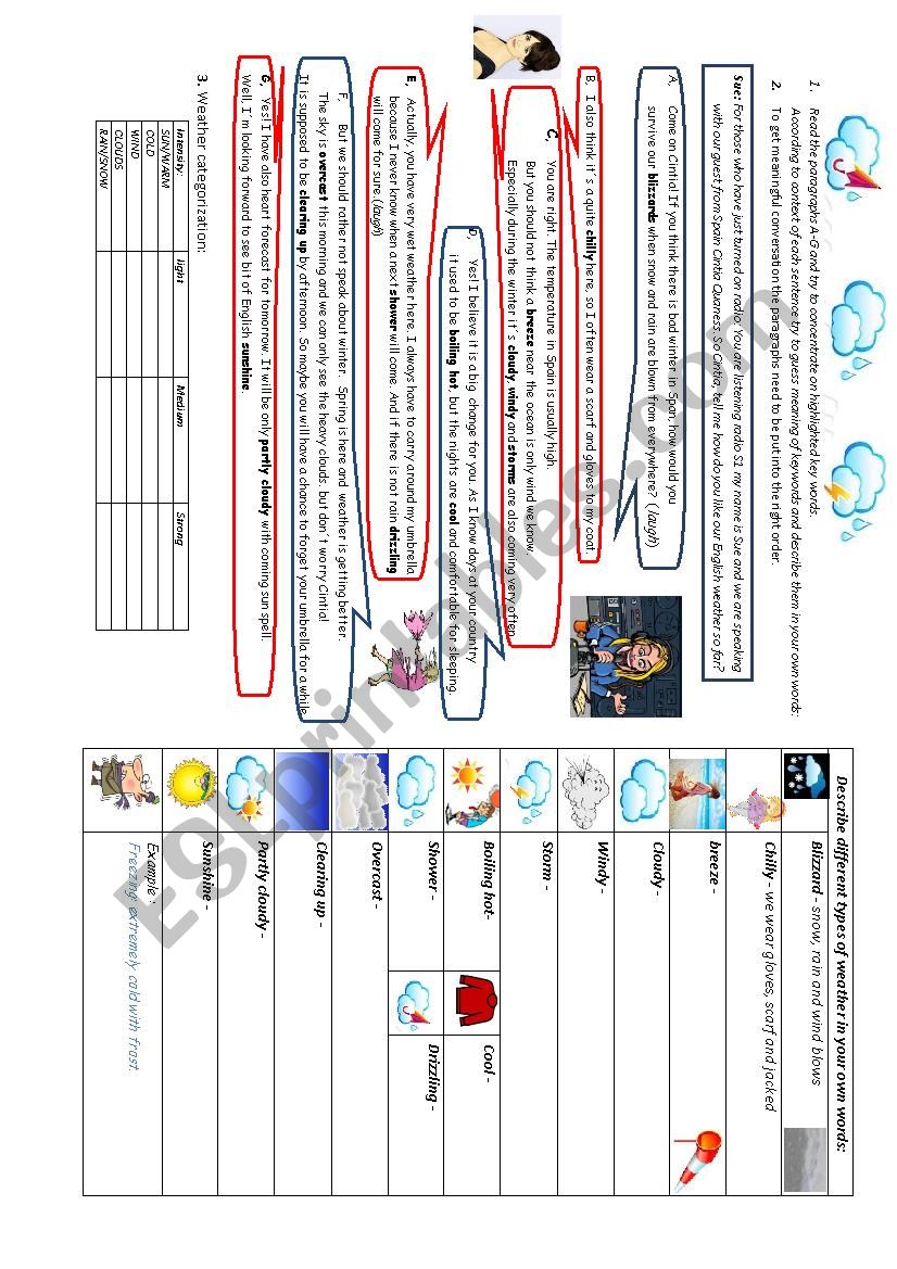 Weather worksheet worksheet