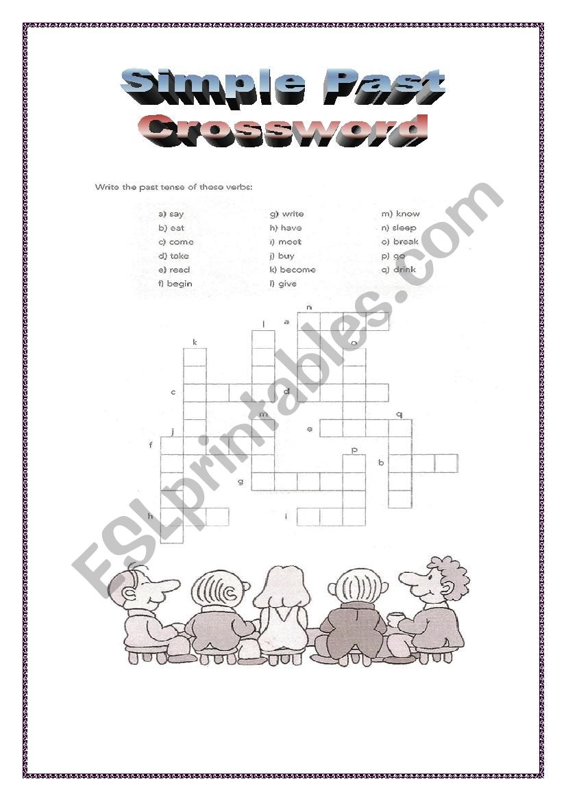 Past crossword ESL worksheet by ninaschool
