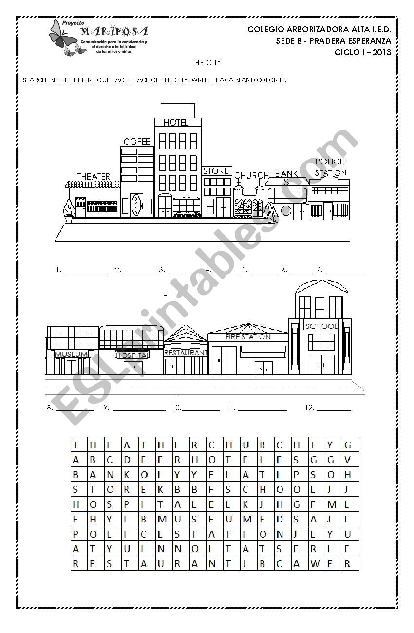 the city worksheet