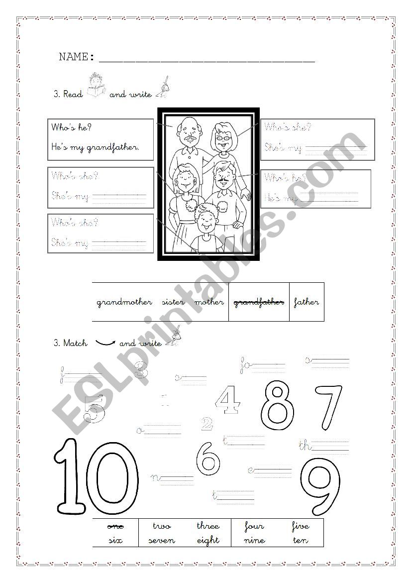 Family worksheet