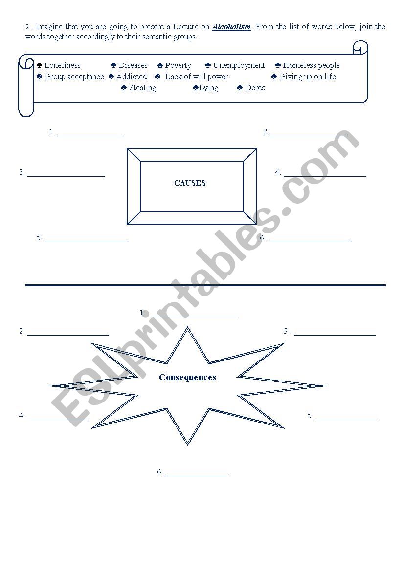 Alcoholism_vocabulary worksheet