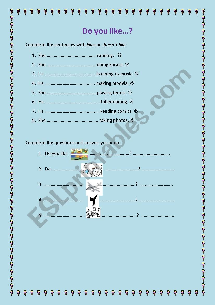 Do you like...? worksheet