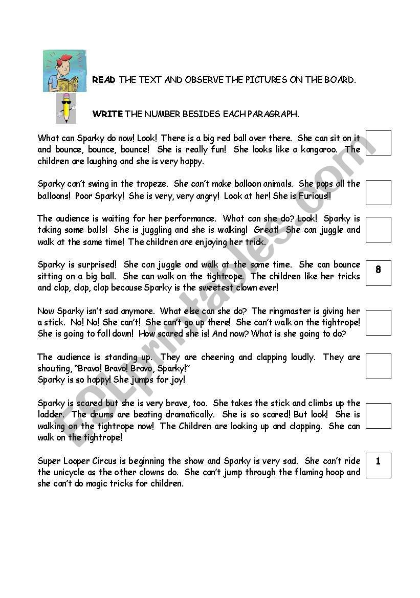 the circus worksheet