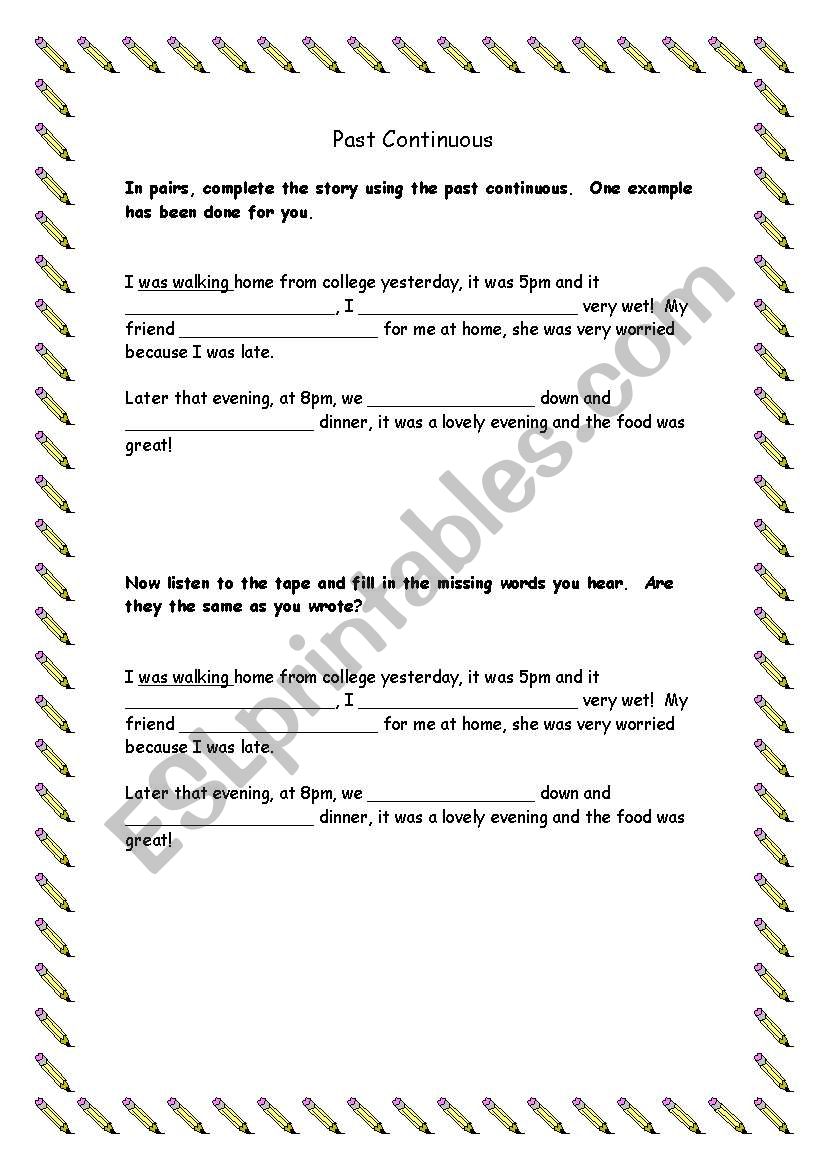 Past Continuous worksheet