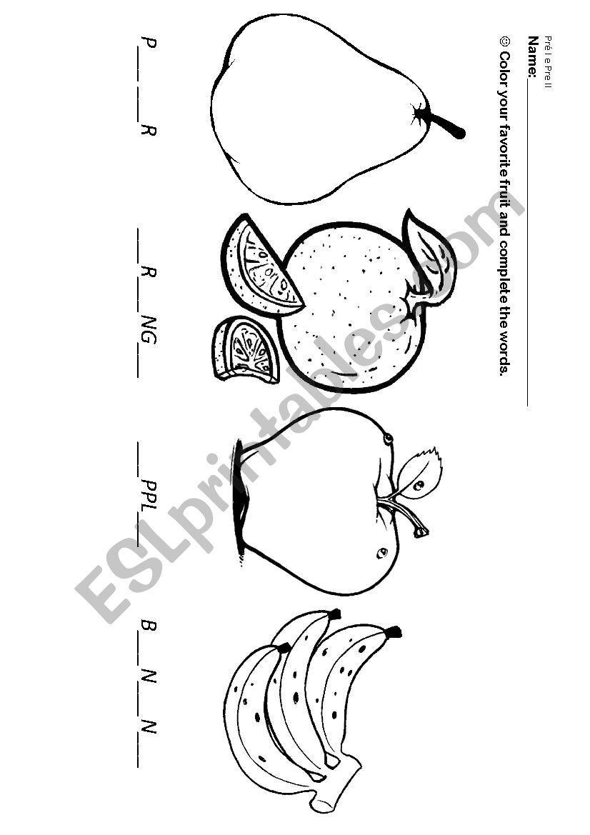 Fruits - ESL worksheet by mylarebelatto