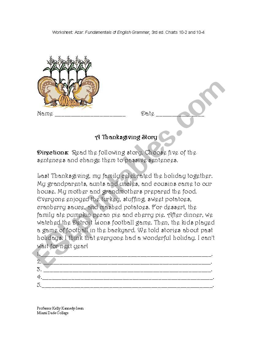 thanksgiving - ESL worksheet by jmoreno