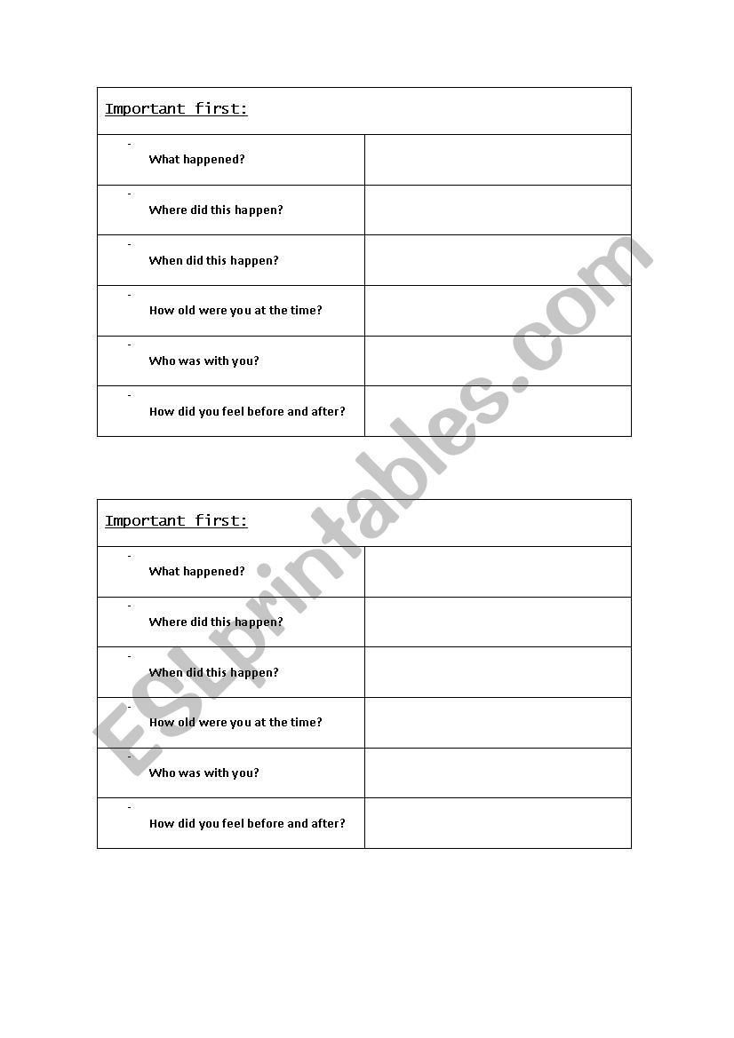 Important first worksheet