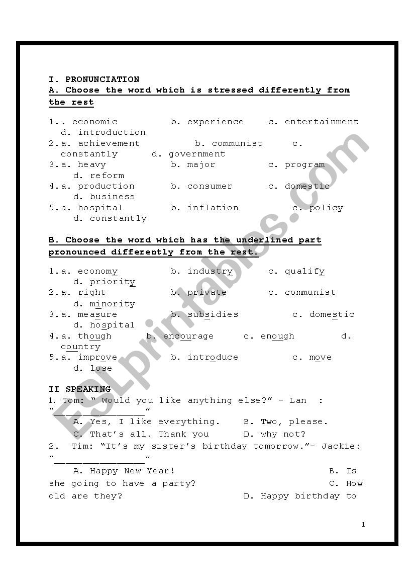 ADVANCED PRACTICE for advanced students