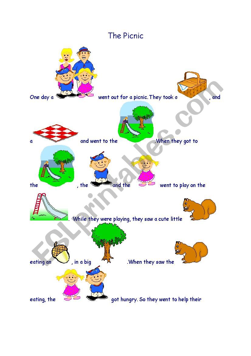 A Pictured Story worksheet