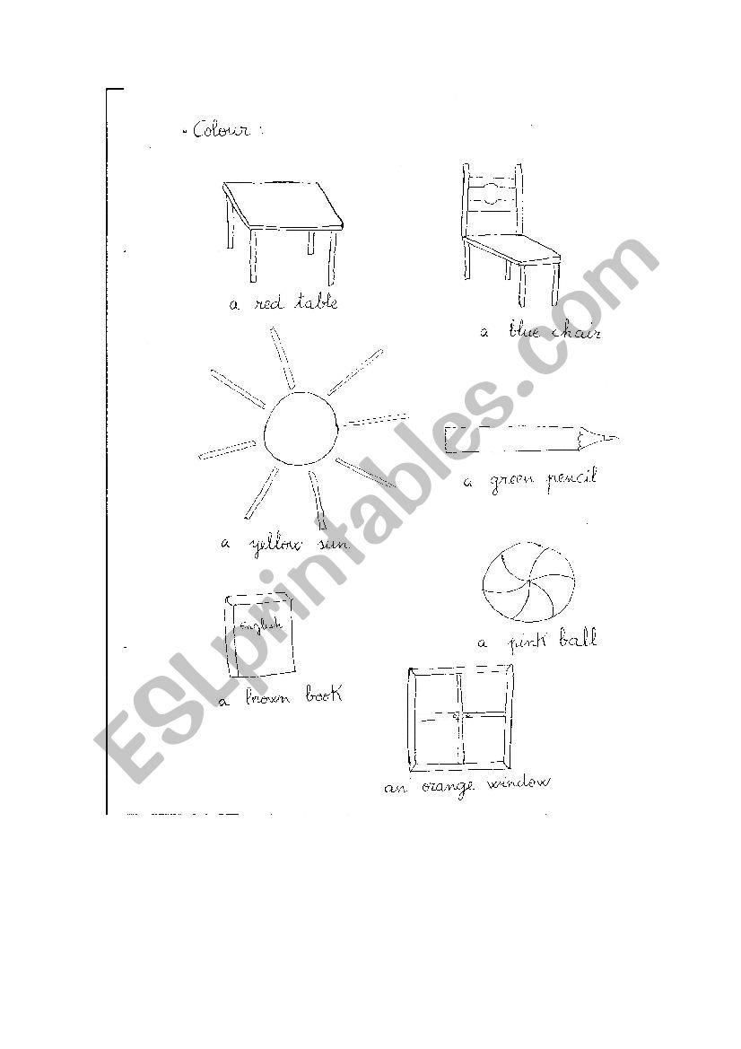 school and colours worksheet