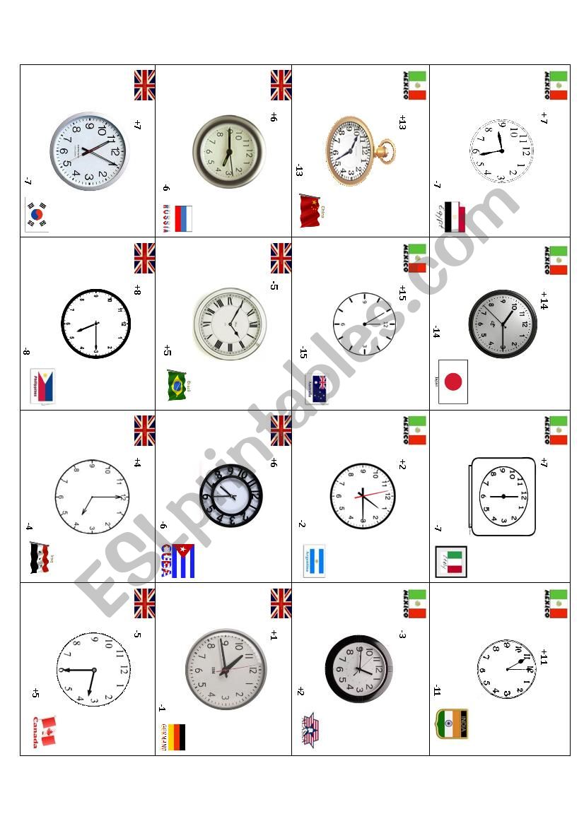 Time Around The World ESL Worksheet By Larisahq