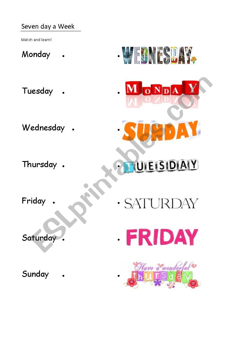Days in a Week. Weekly Days. Seven Days in a Week. Week Days Stock Vector -  Illustration of workbook, font: 272095847