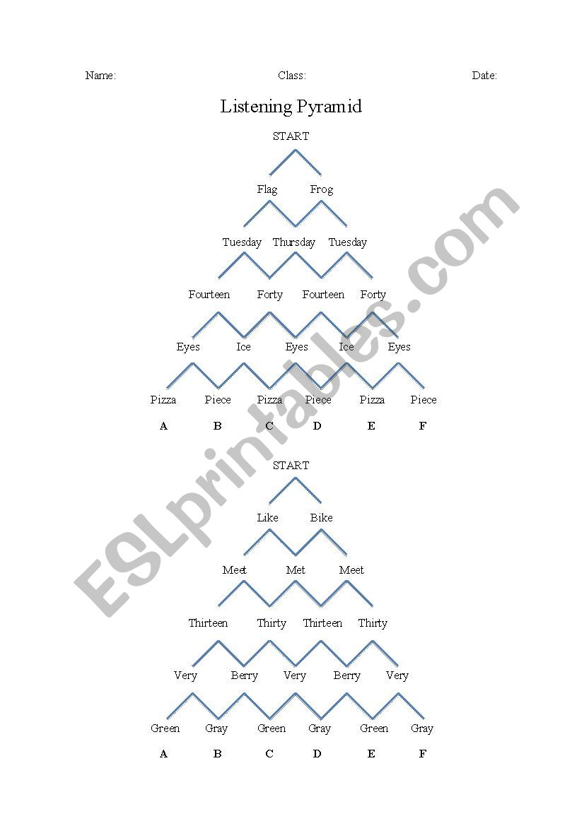Pyramid Spelling Worksheet - Goimages Web