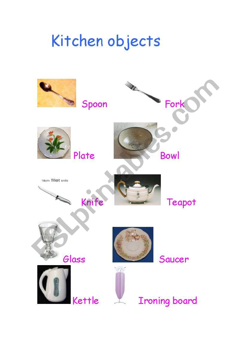 Kitchen Objects worksheet