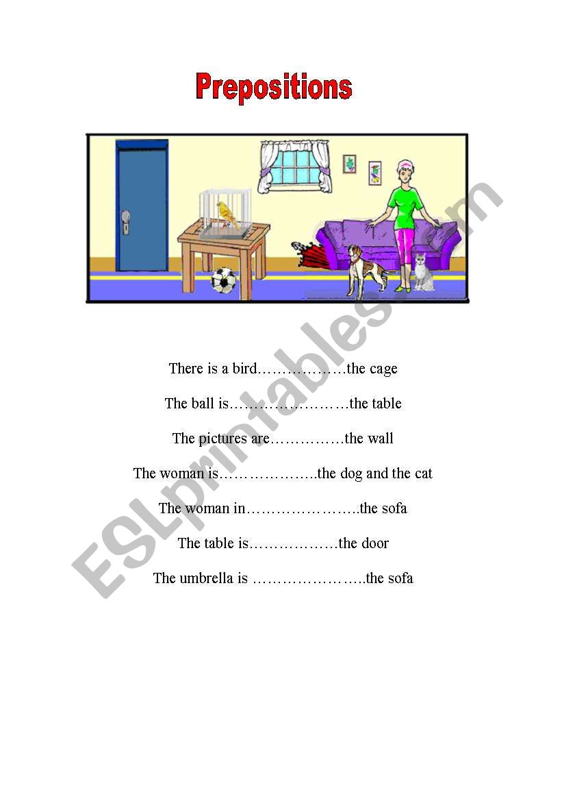 Prepositions worksheet