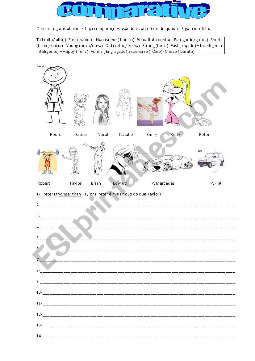 Comparatives worksheet