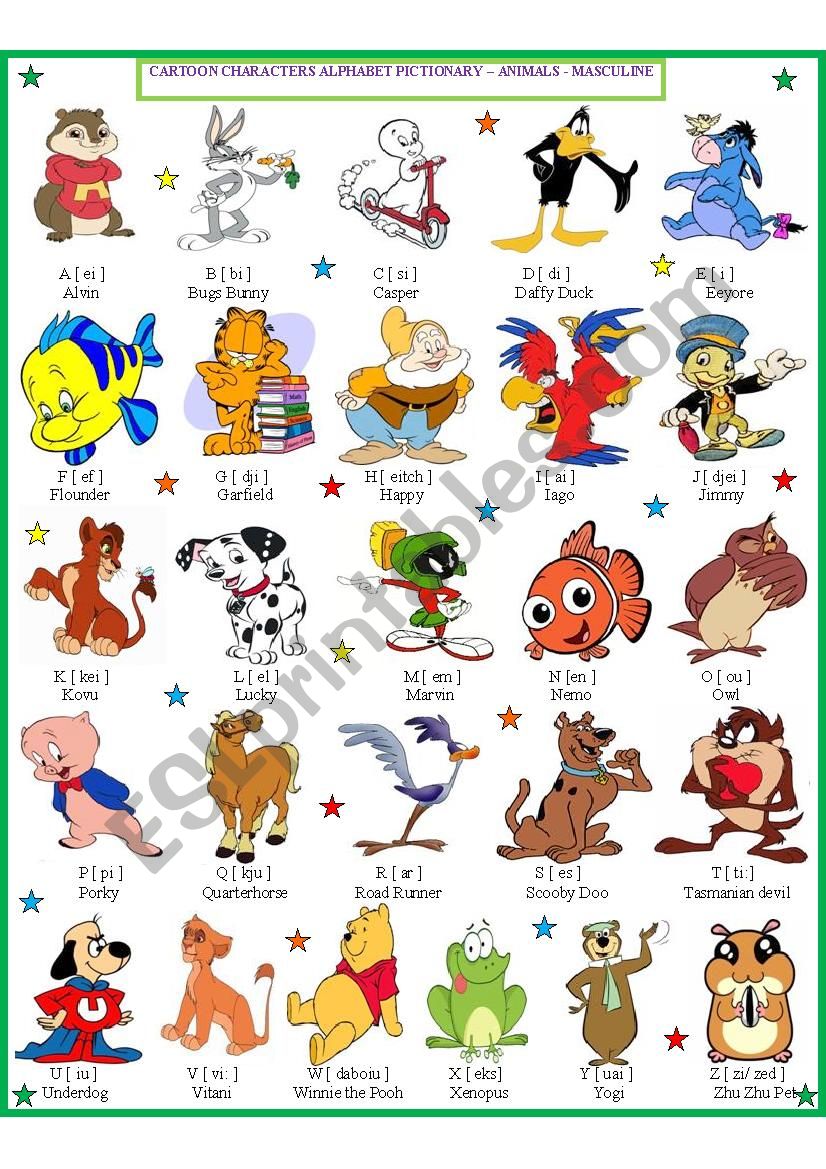 cartoon characters pictures and names