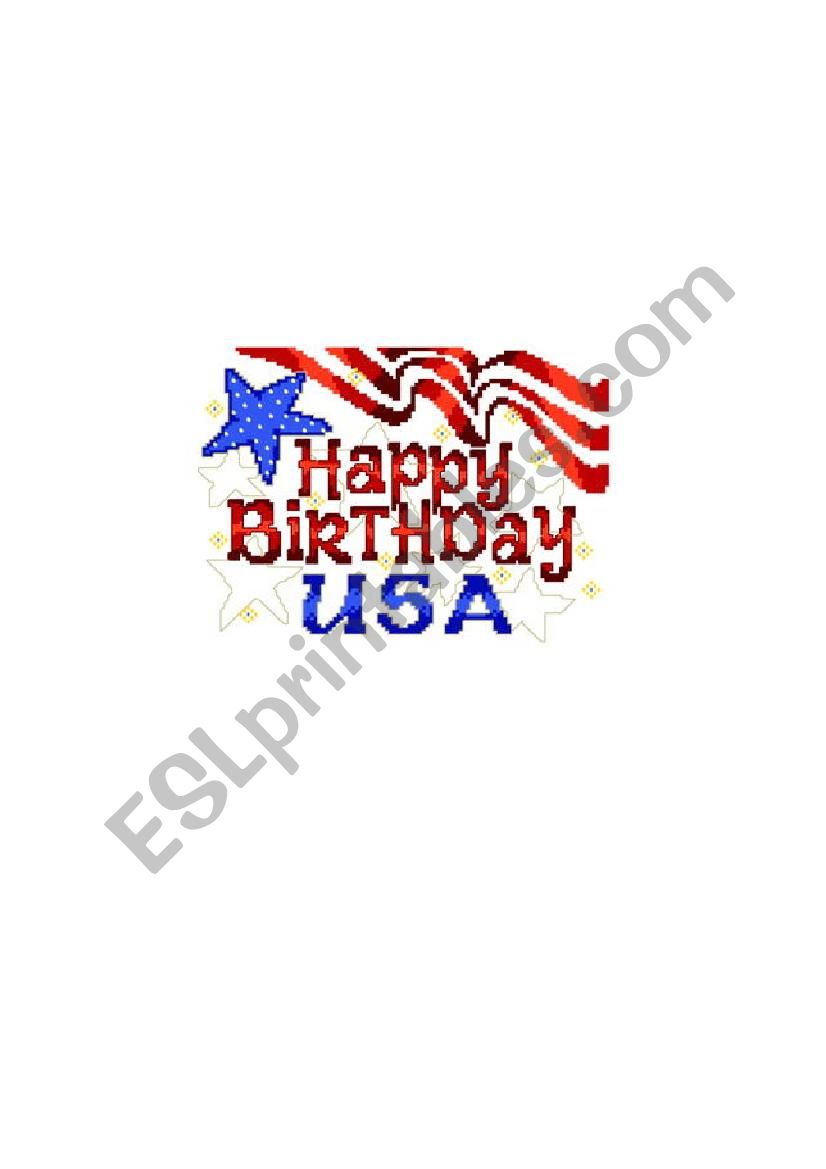 Happy Birthday America! worksheet