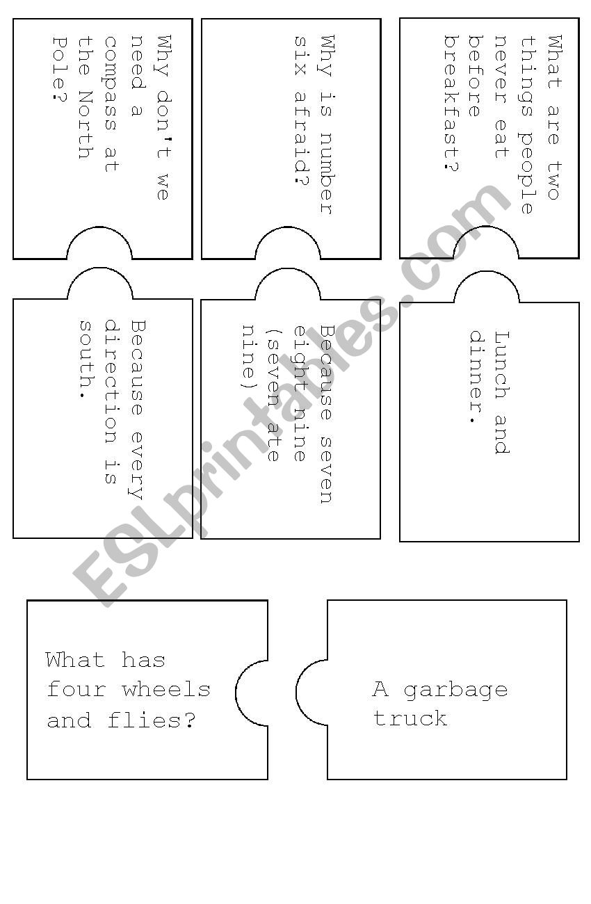 Puzzle: Riddles worksheet