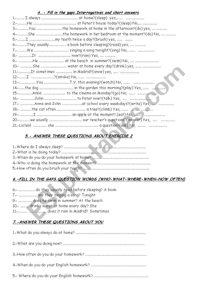 simple present vs present continuous.part III