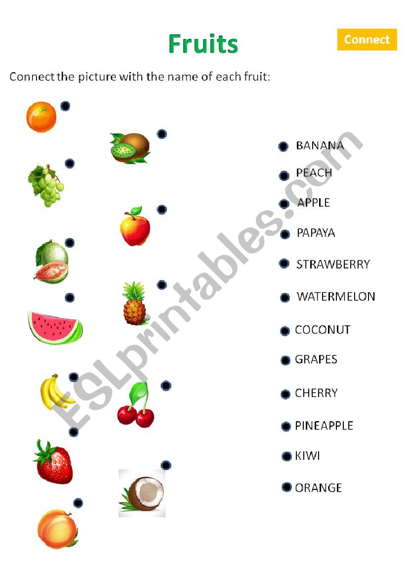 Fruits Learn worksheet