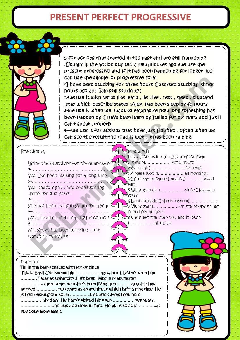 Present Perfect Progressive ESL Worksheet By Youssif 2010