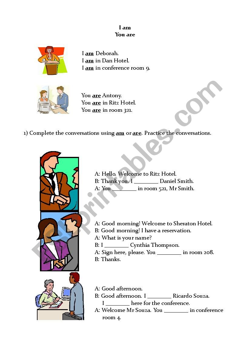 Basic Review - am, are, numbers 0-9 - ESL worksheet by niruz