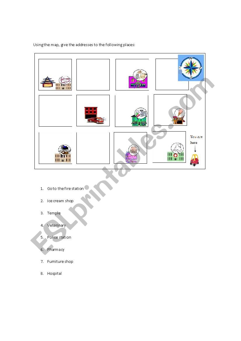 Ask and give directions  worksheet
