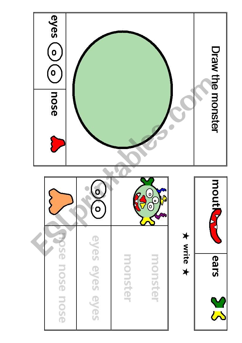 draw the monster face worksheet