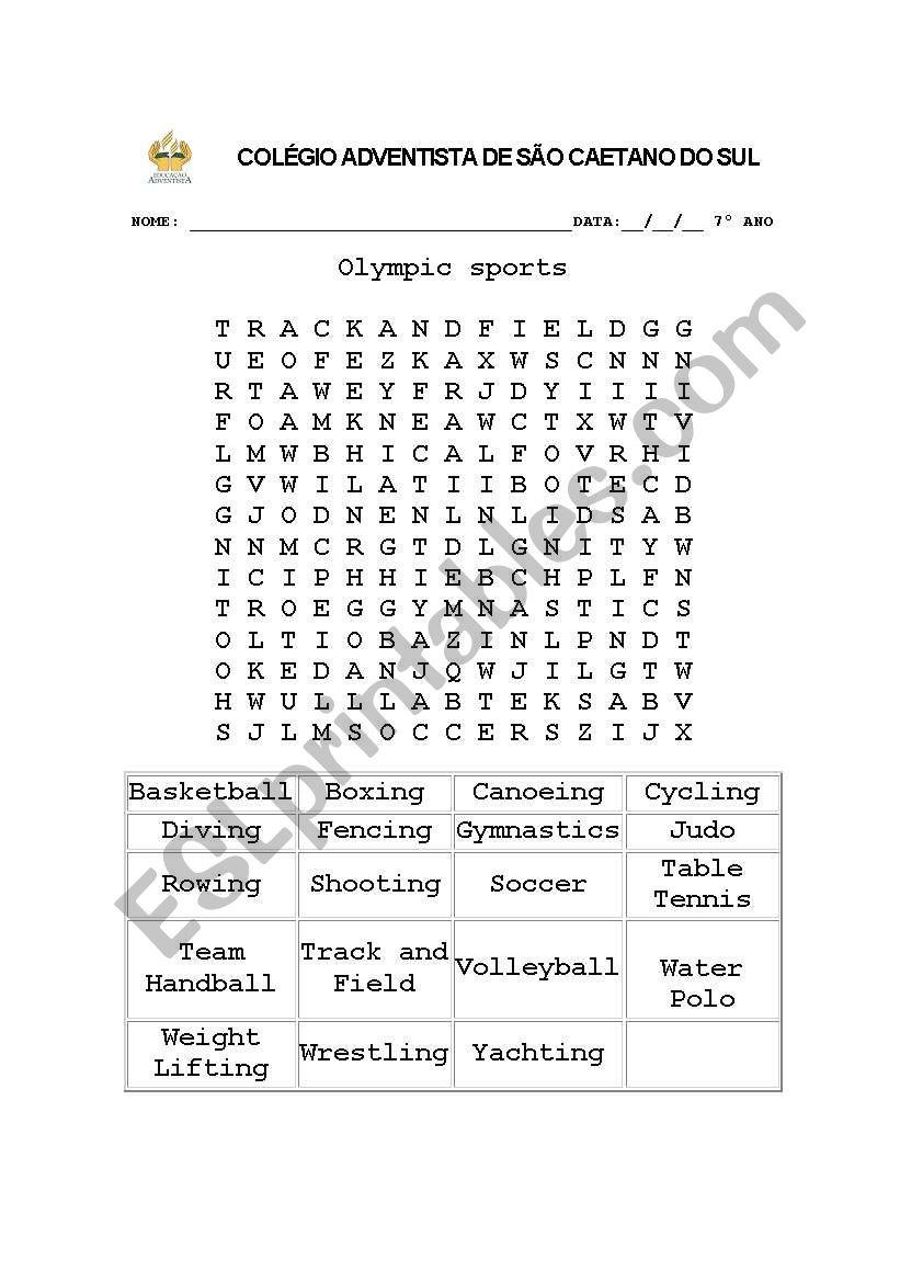 Olympic Games worksheet