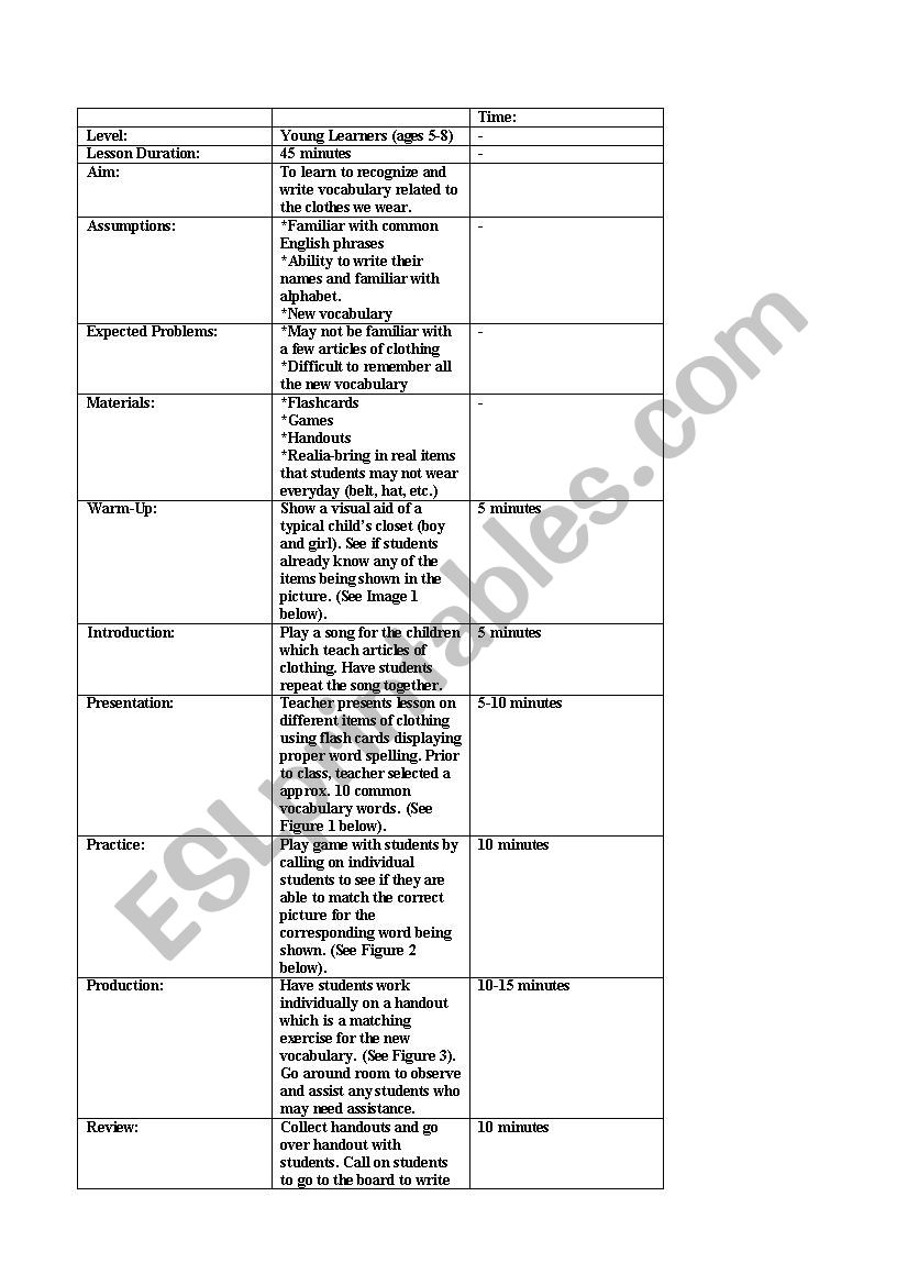 young learners worksheet