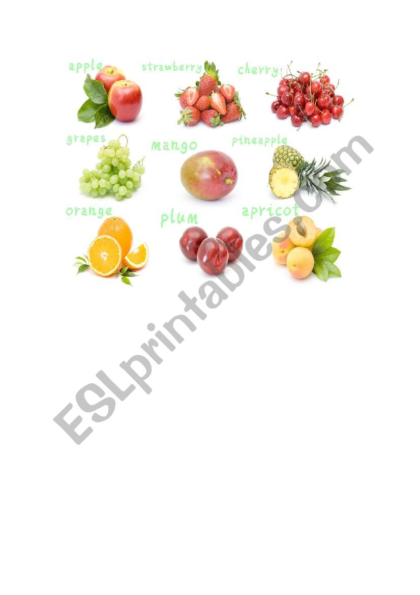 About fruit worksheet