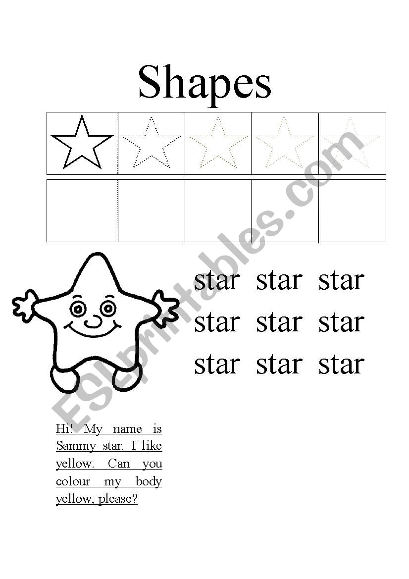 Shapes - Stars worksheet