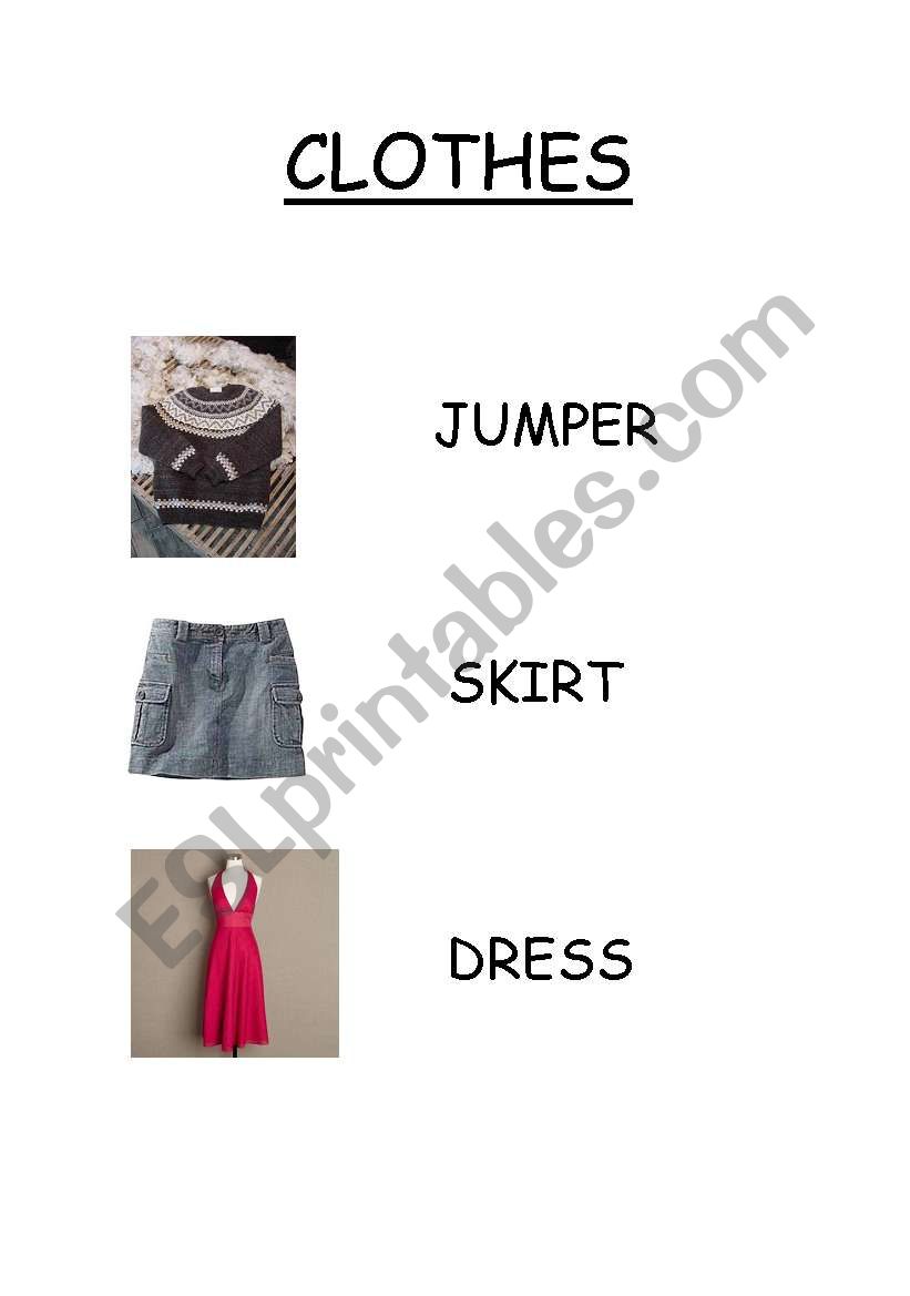 CLOTHES worksheet