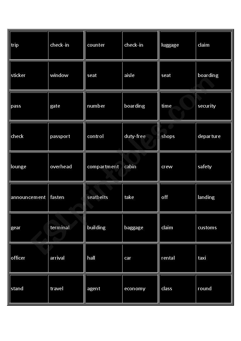 Travel Exercises worksheet