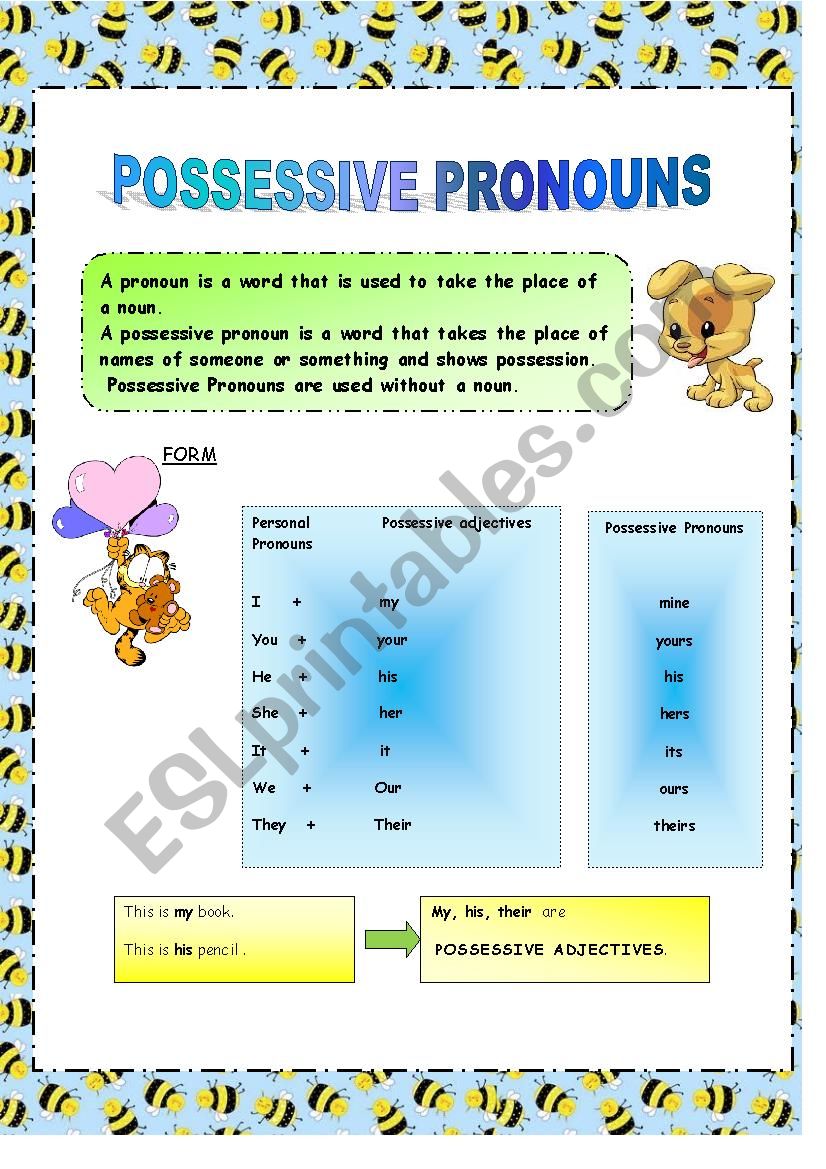 The Possessive Pronouns ESL Worksheet By Llkristianll