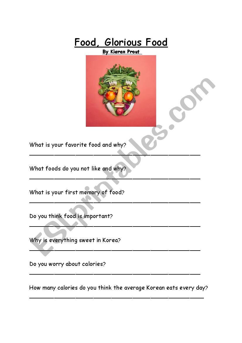 Food Lesson worksheet