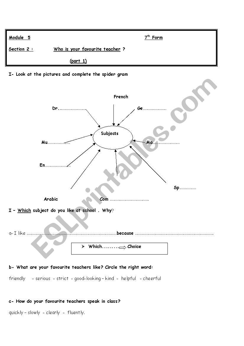 module 5 section 2 7th form worksheet