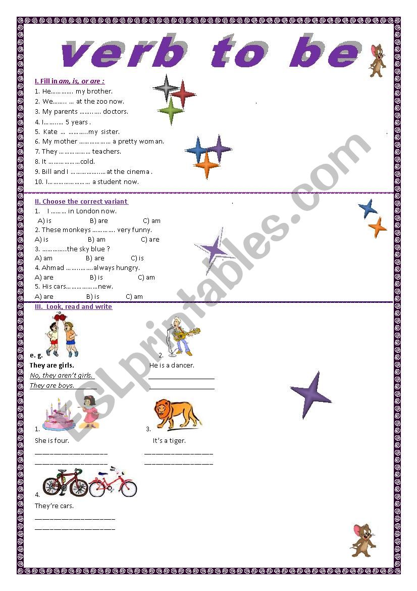 verb be  worksheet