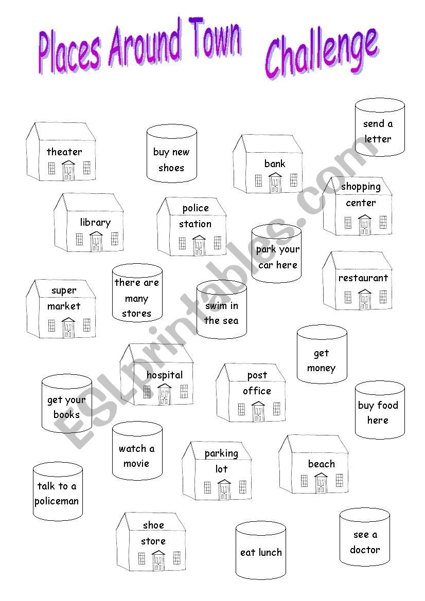 Places Around Town worksheet