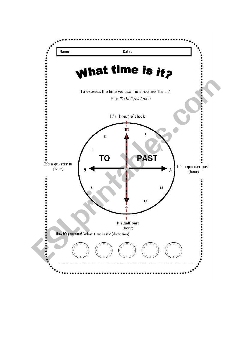 the time worksheet