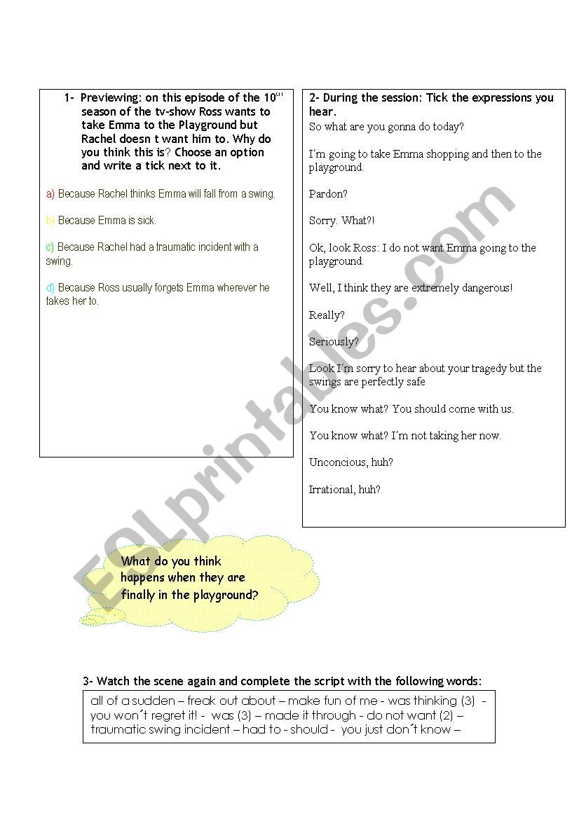 Friends video worksheet worksheet