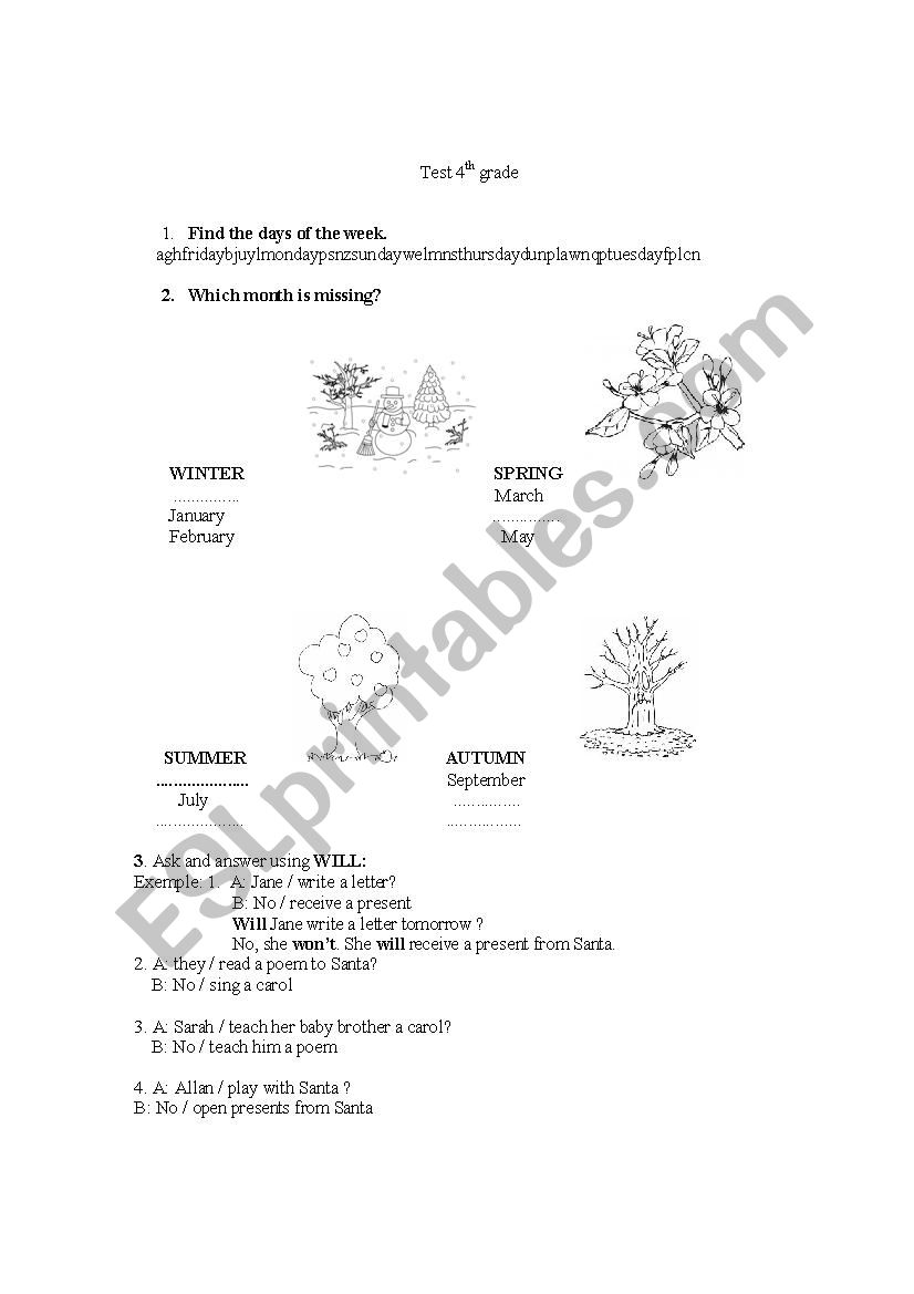 Days of the week, months of the year, future, indefinite article - ESL ...