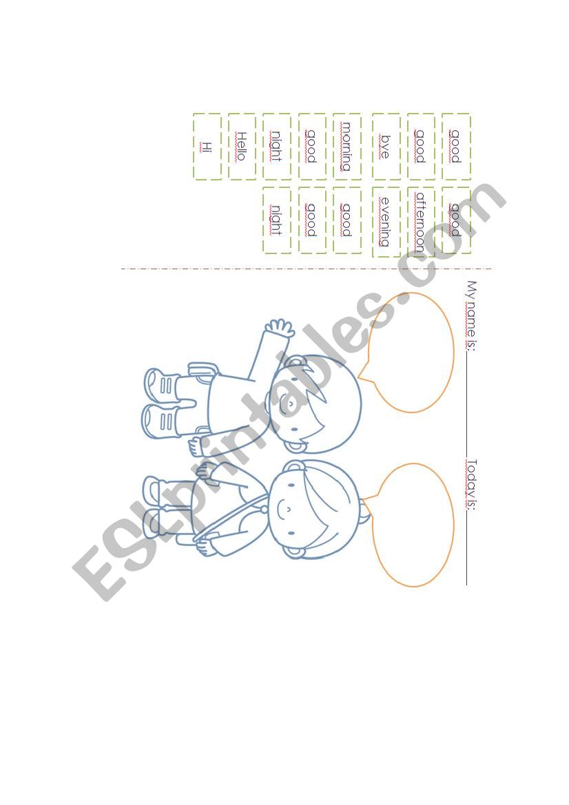 greetings to form worksheet