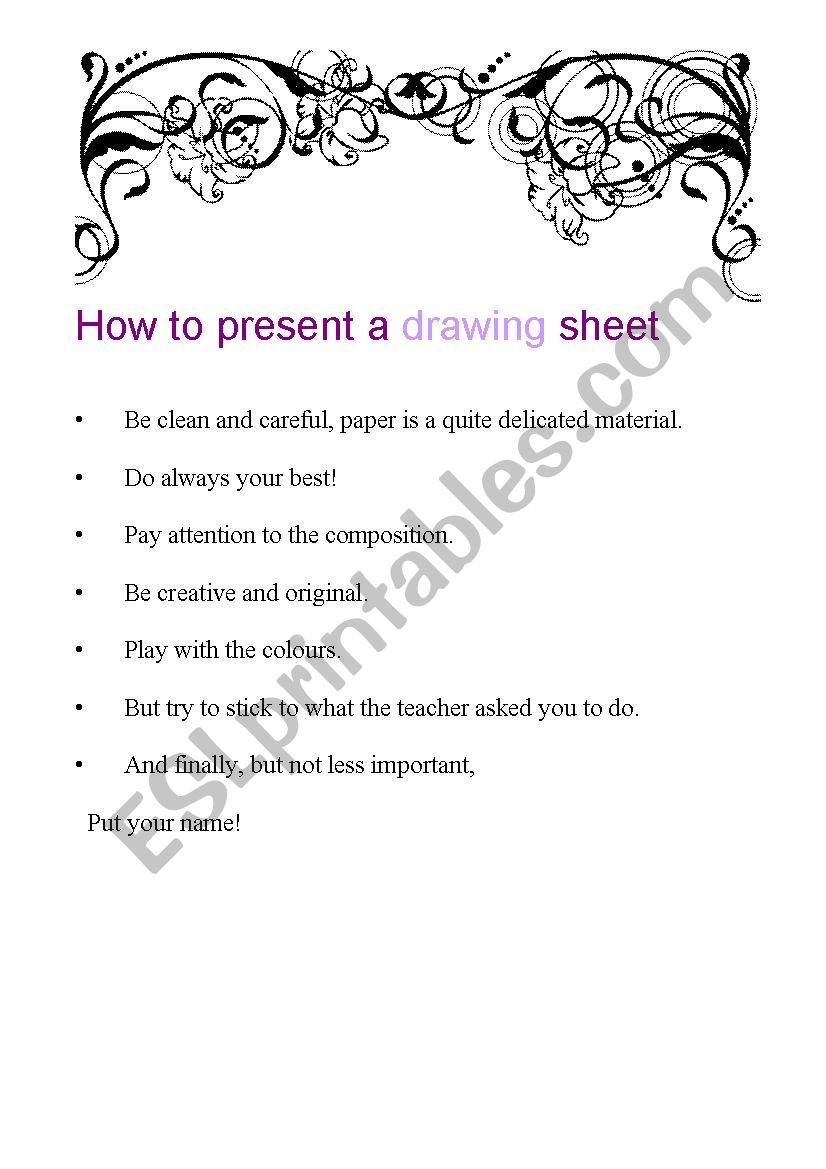 How to present a drawing sheet