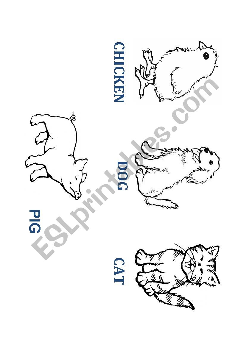 Animals for coloring - ESL worksheet by sidrast