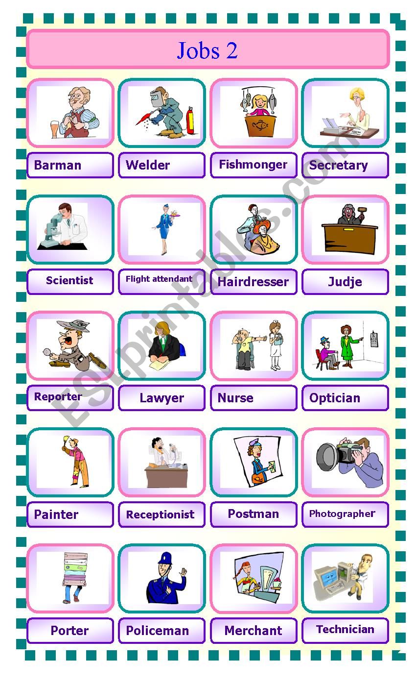 jobs pitionary 2 worksheet